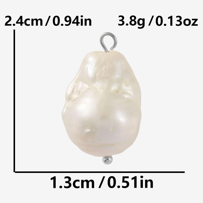 Silver Color Ring 2pcs White Real Natural Shell Pearl Charms For Jewelry Making Supplies Beach Summer Pendant DIY Earrings Bulk