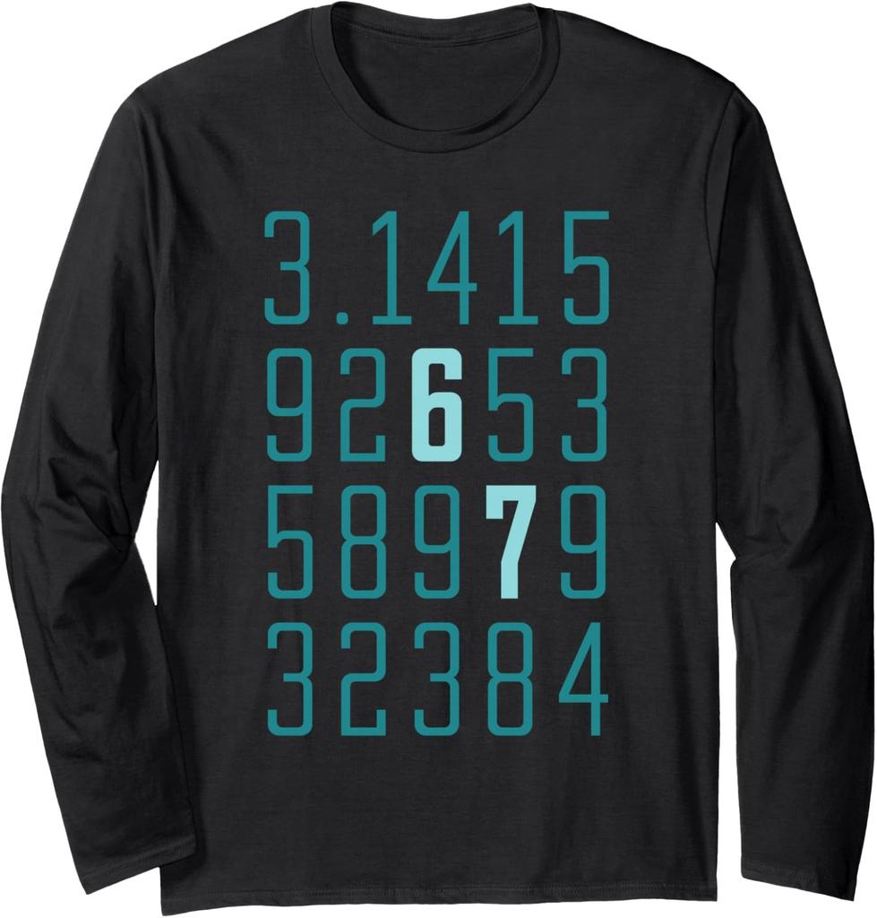 67 Pi Math Meme Funny Science Teacher Joke Long Sleeve T-Shirt