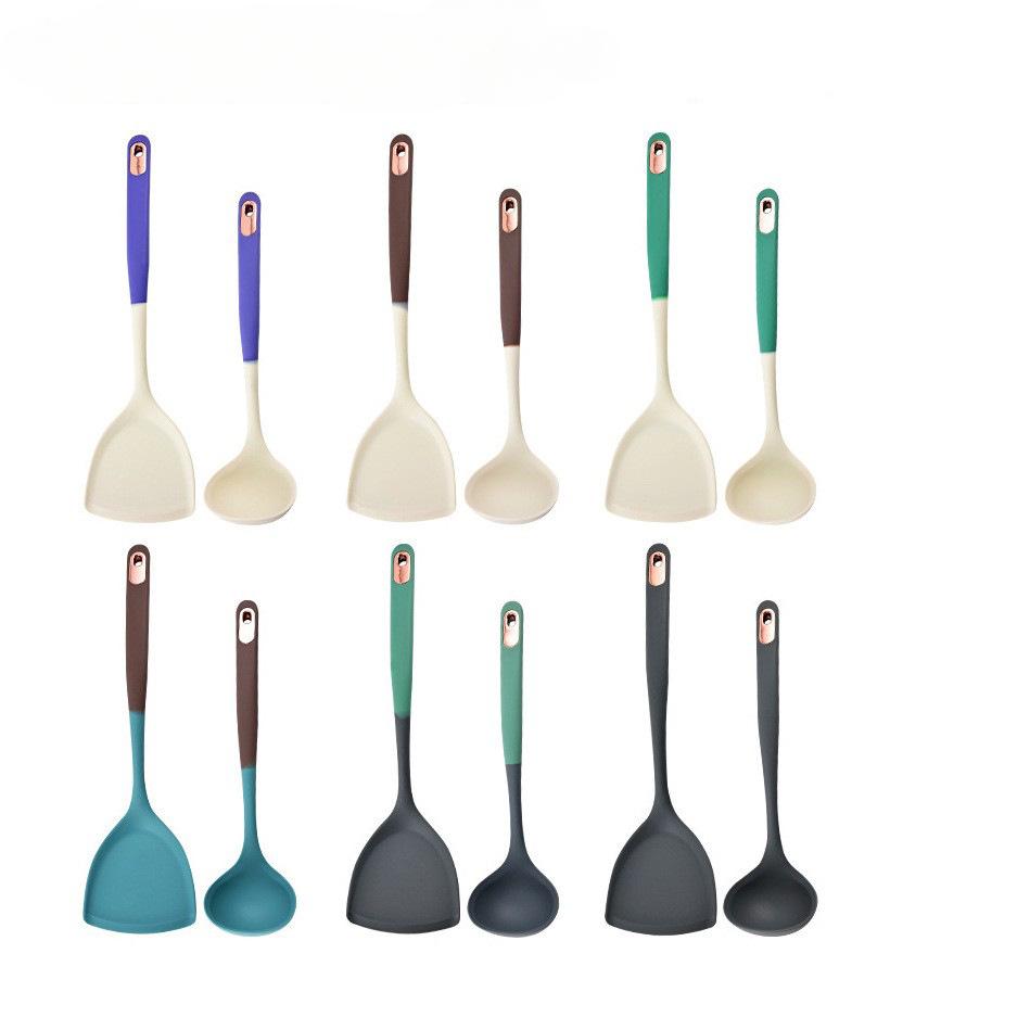 Heat Resistant Wooden Handle Spatula Soup Spoon Skimmer Home Cooking Spatula Non-Stick Cooking Set Kitchen Utensils