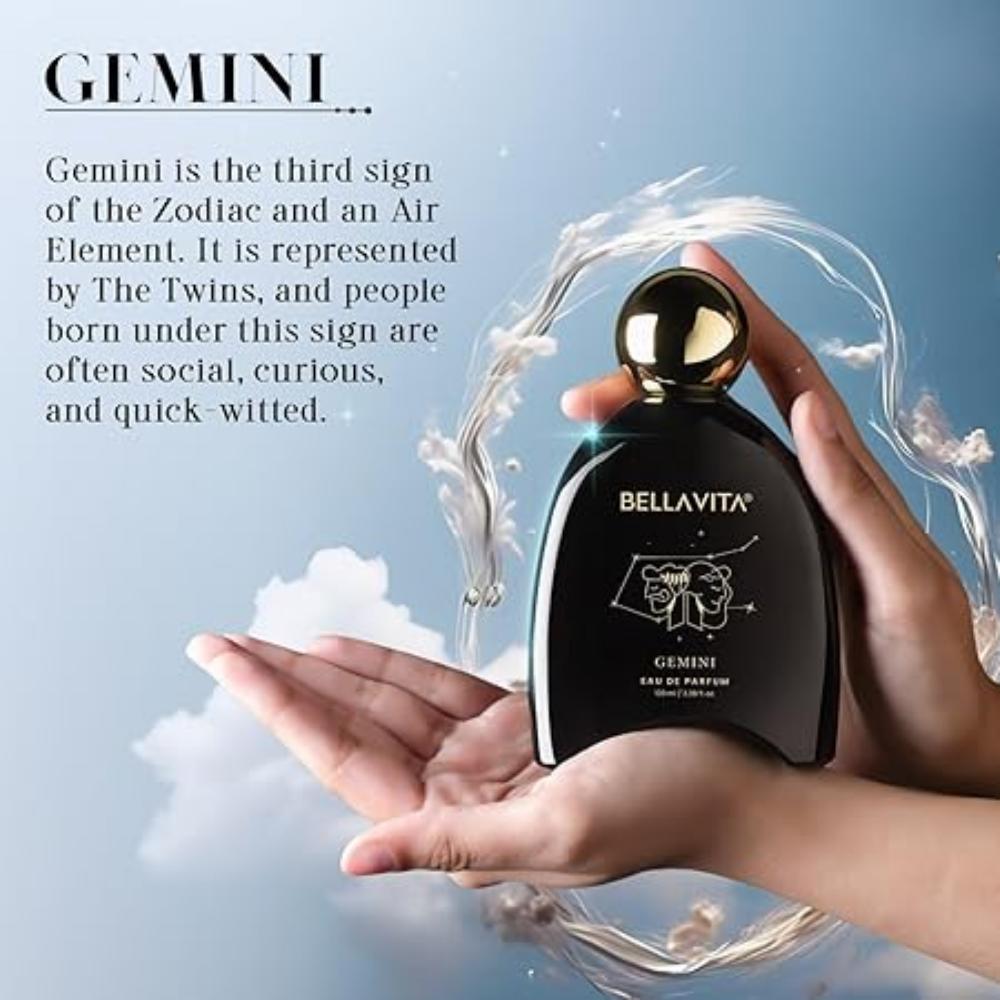 BELLAVITA Zodiac Collection Gemini | EDP 100ml | Incense, Lavender and Leather | Spicy, Woody Premium Unisex Fragrance for Men and Women