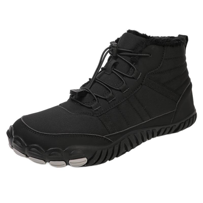 Men's Waterproof High-Top Winter Snow Boots, Warm Anti-Slip Velvet-Lined Hiking Shoes
