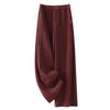 Ancola Women's Red Drape Suit Wide-Leg Pants - 2024 Autumn/Winter Wool Blend Sweatpants