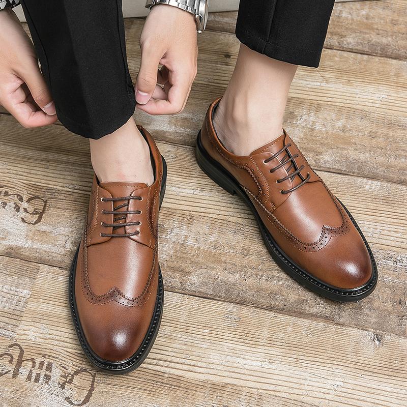 Mode Luxusmarke Lederschuhe Herren Schnürschuhe Oxfords Mode Atmungsaktiv Business Casual Kleider Mokassins Tennisschuhe Herren Designer