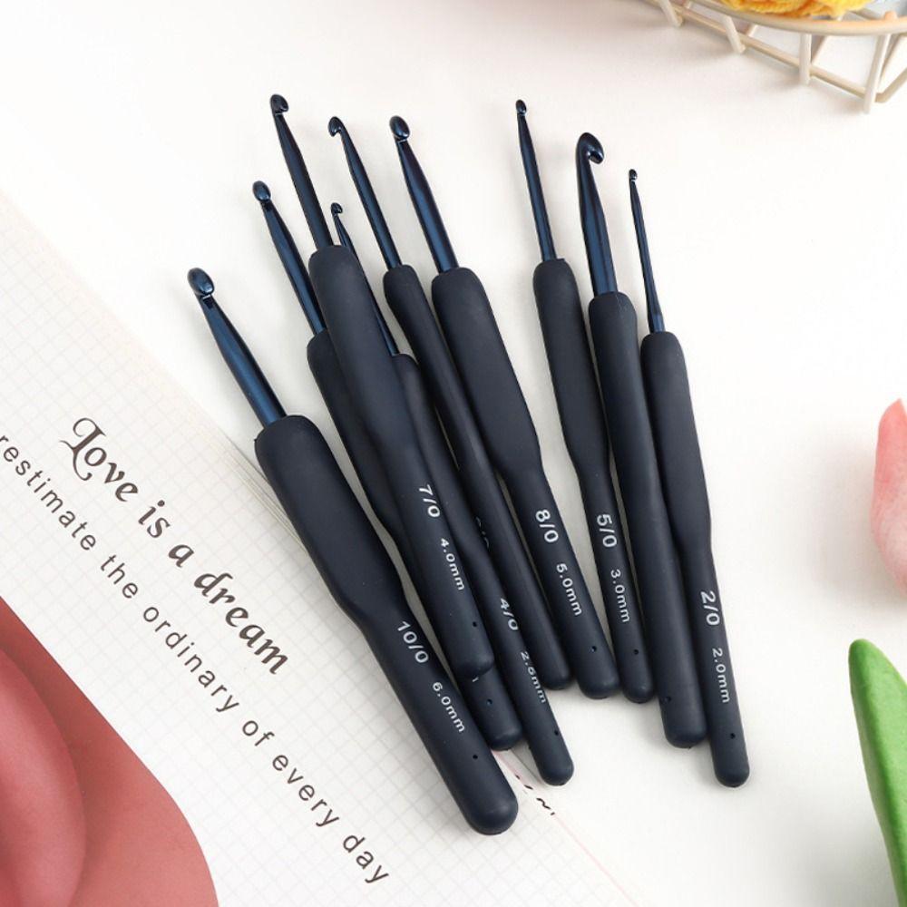 9PCS Knitting Tool Knitting Needle Soft Handle Handle Crochet Sewing Silicone Crochet Set Household