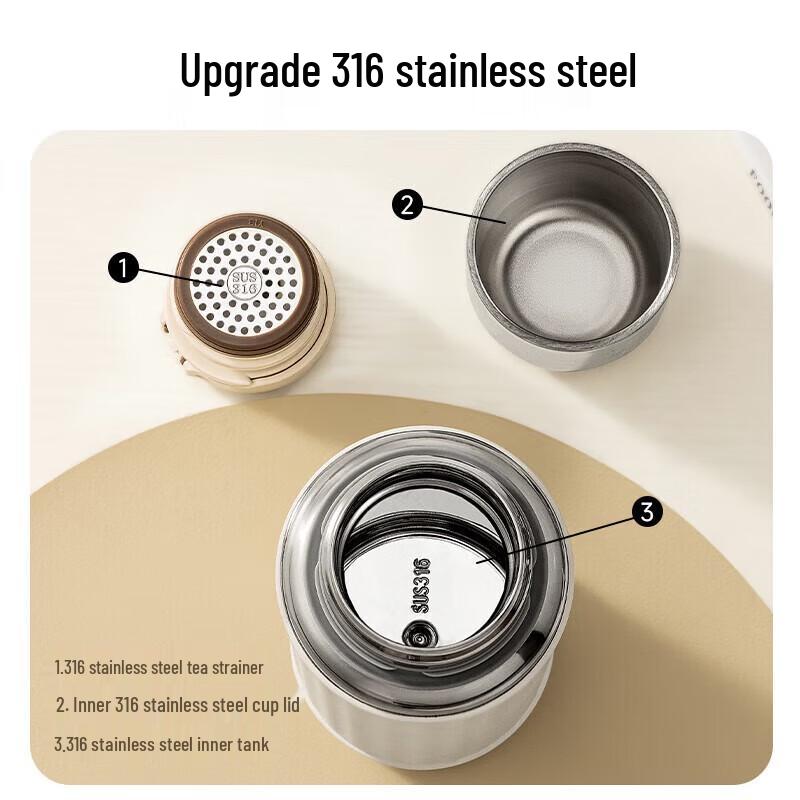 TAFUCO T1525 316 Stainless Steel Dual-Drink Thermos Cup