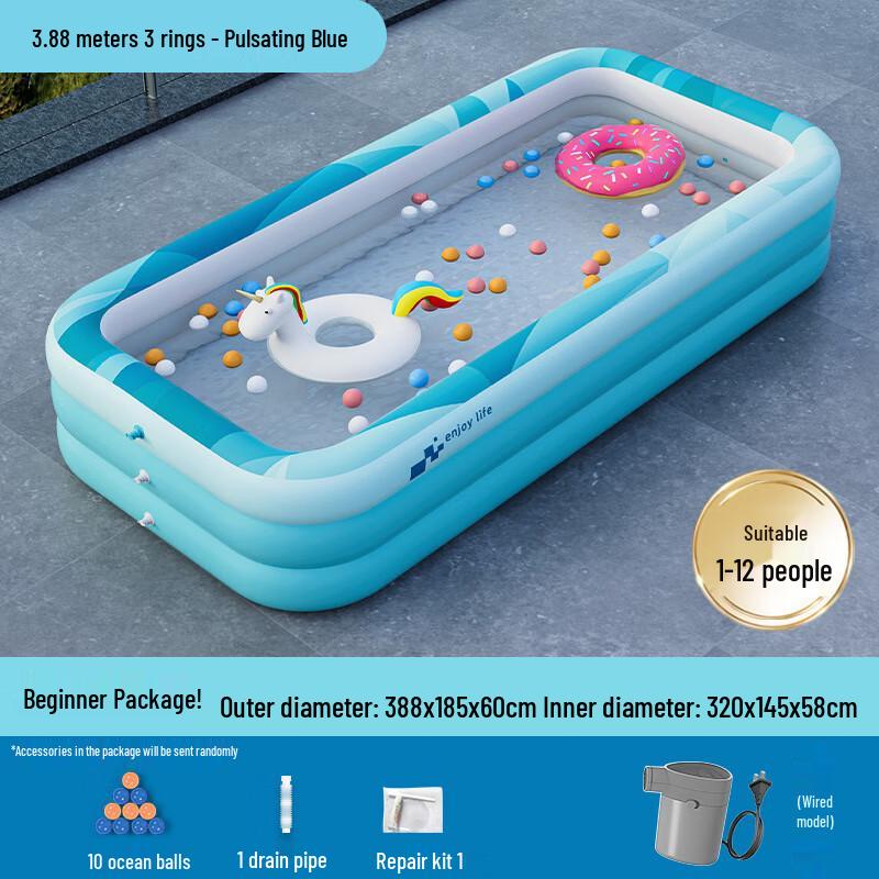Qianyu Outdoor Inflatable Swimming Pool - 3.88m 3-Layer