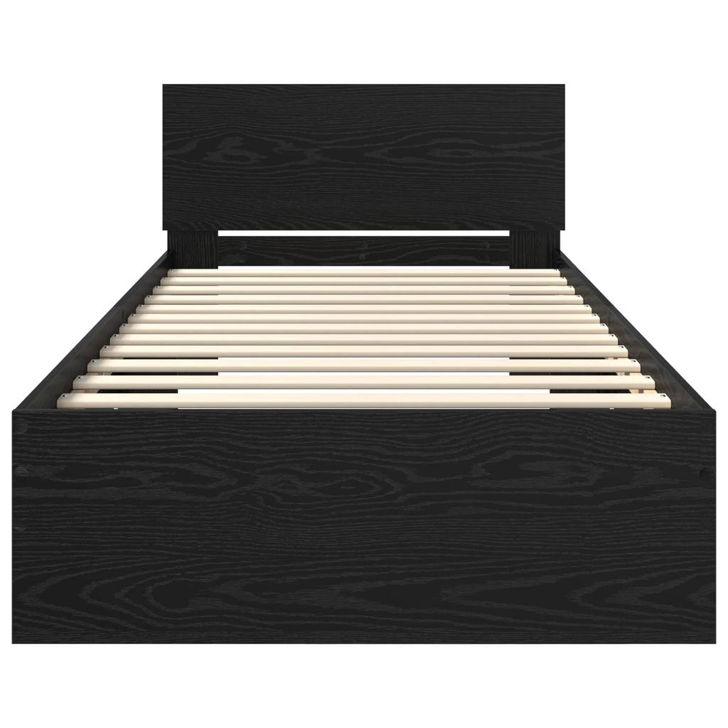 in black oak finish 80 x 200 cm made of wood based material