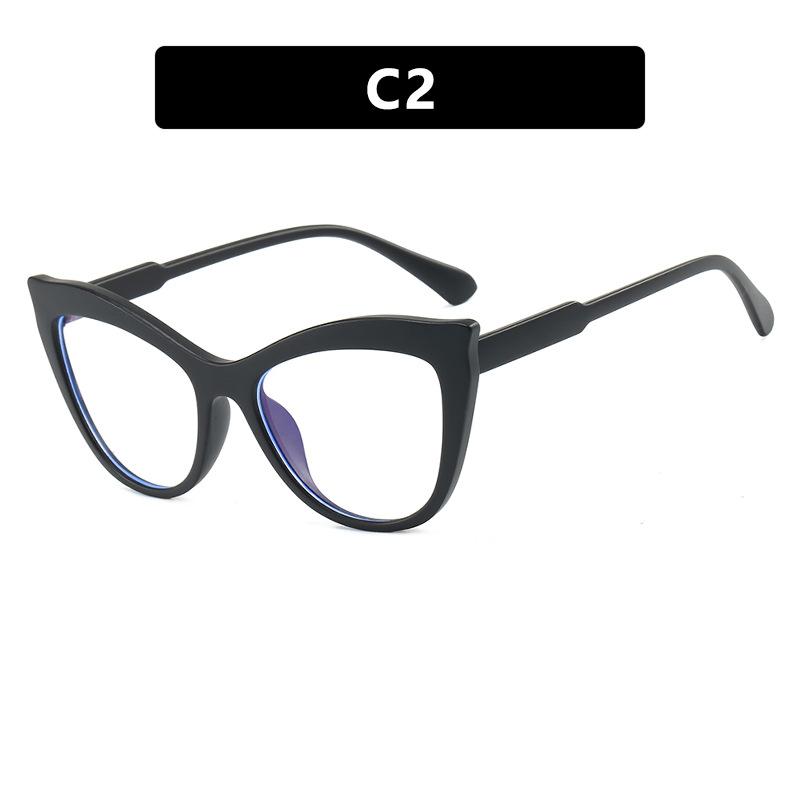 Fashion Cat Eye Glasses for Women Color Blocked Personalized Eyeglass Frame New Anti Blue Light Transparent Computer Eyewear