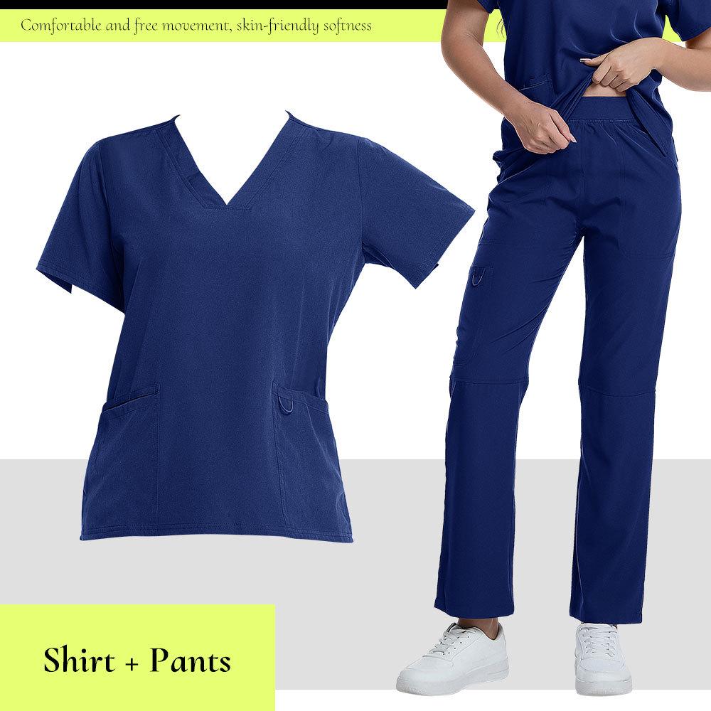 Short Sleeve Nurse Uniform Set for Spa, Salon, and Medical Staff - Available In Five Colors