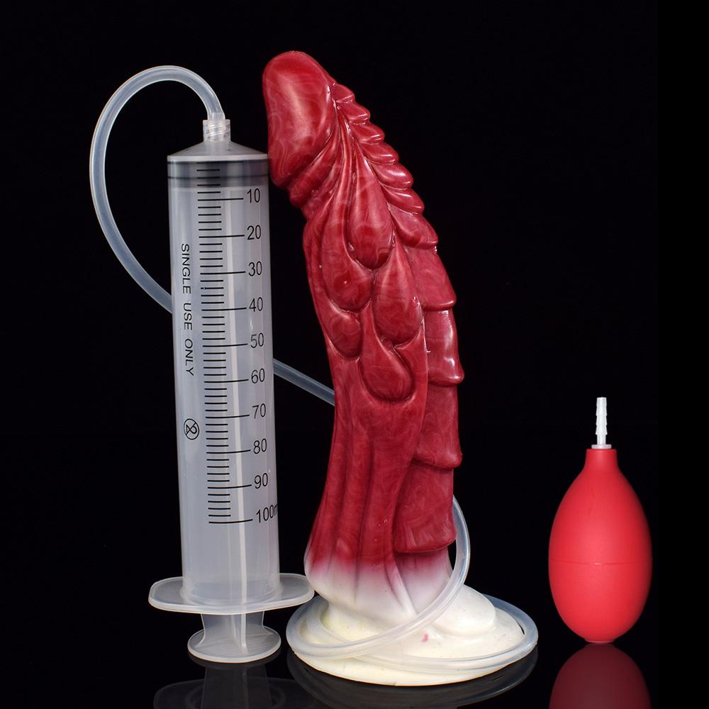 Nnsx Squirting Scales Dragon Dildo With Suction Cup Curve Ejaculating Animal Penis Fantasy Anal Butt Plug Sexy Toys For Women
