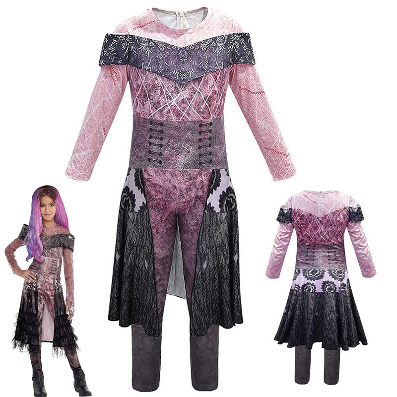 Descendants Evil 3 Audrey Cosplay Costume Kids Jumpsuit Fancy Halloween Dress