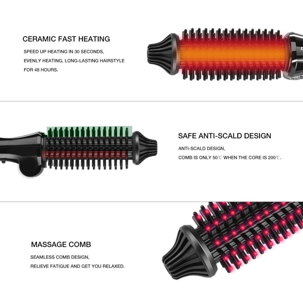 Anti Scald Handle Hair Styling Tools Foldable Design Hot Air Brush Hair Curling Iron For Women