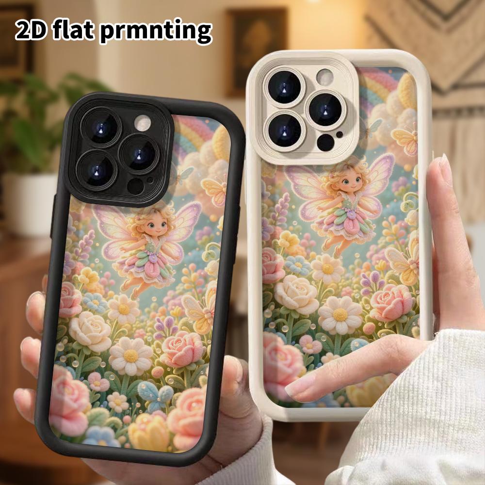 Phone Case: 2D Flat Design Suitable for iPhone 18 17 16 15 14 13 Pro Protective Case, Butterfly Fairy, Perfect Christmas and Halloween Holiday Gift
