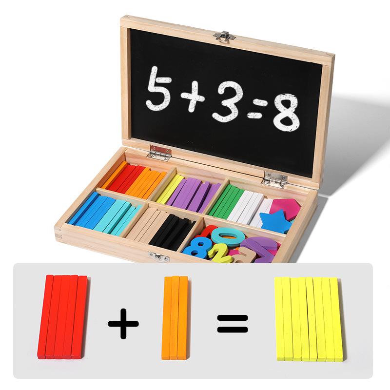Children's Wooden Magnetic Counting Sticks & Drawing Board - Multifunctional Number Learning Toy