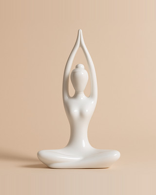Kreativní socha jógy Ekologický keramický hladký povrch