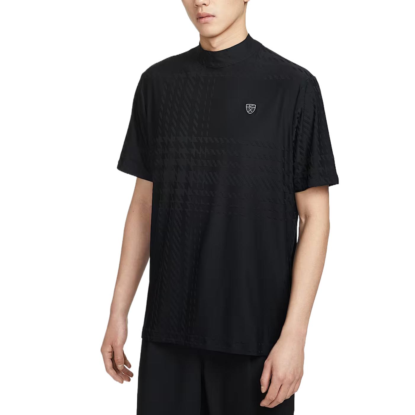 Nike Tartan Stand Collar Solid Color Quick-Dry Drop Shoulder T-Shirt Men Tops II0785-010 S