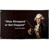 1pc Stay Strapped Or Get Clapped Funny Quote Flags Cool Meme Flags Banner 3X5ft Room Guys Men Bedroom Mancave College Dorm Indoo