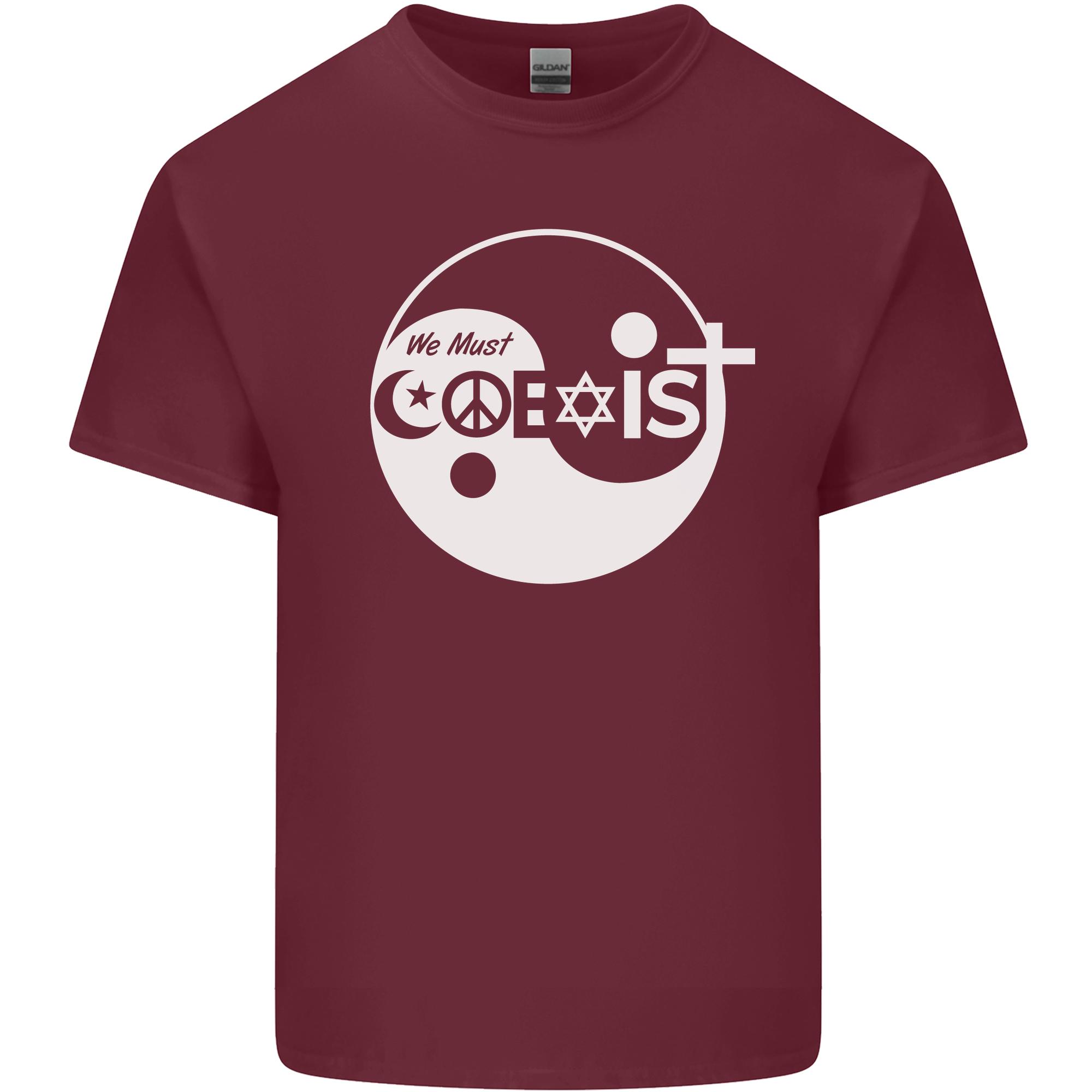 We Must Coexist World Peace Love Religion Hippy Unisexs Light Cotton TShirt S