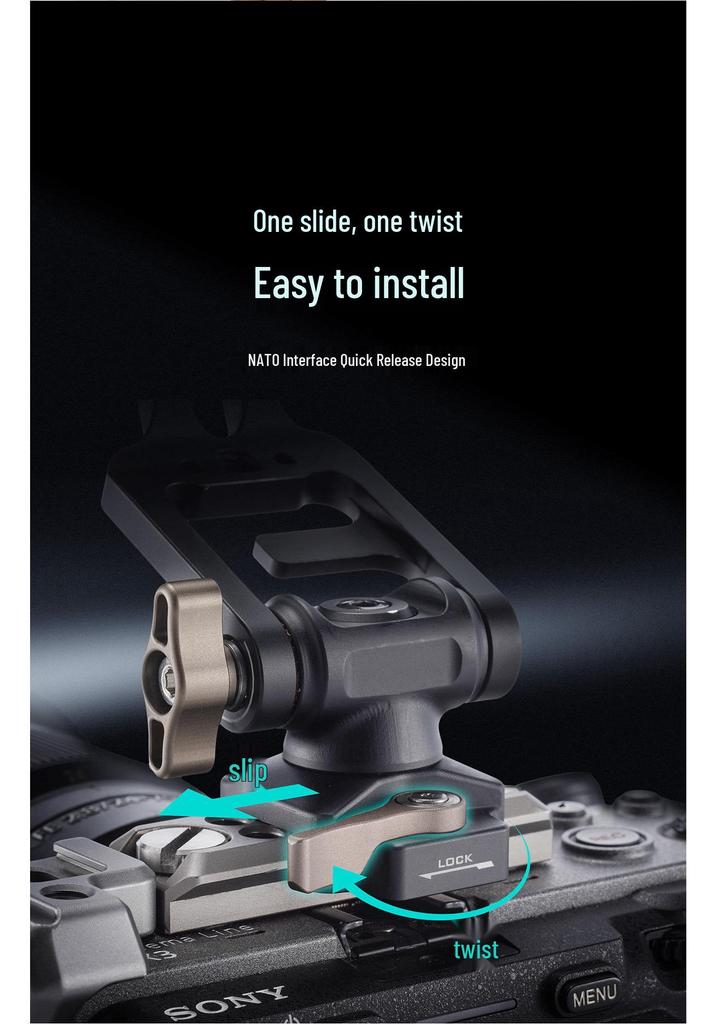 TILTA Iron Head Dual-Axis Snail Gimbal Mount with NATO Quick Release System