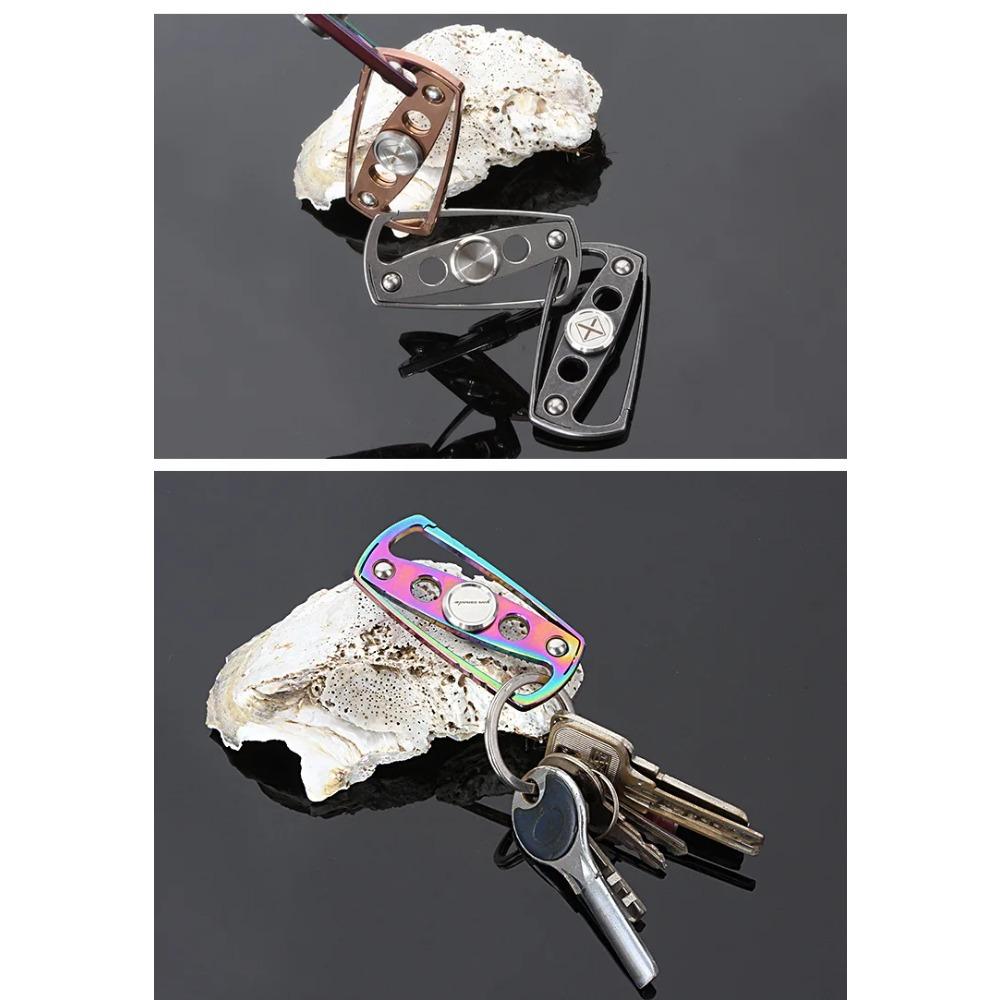 Fidget Spinner Roller Keychain Metal Hand Fingertip Spinning Top Tip EDC Stress Reducing Toys Anti Anxiety Adults Men Children