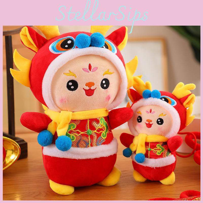 Tang Costume Dragon Doll 2024 New Year Mascot Plush Toy Red New Year Gift Dragon Year Mascot