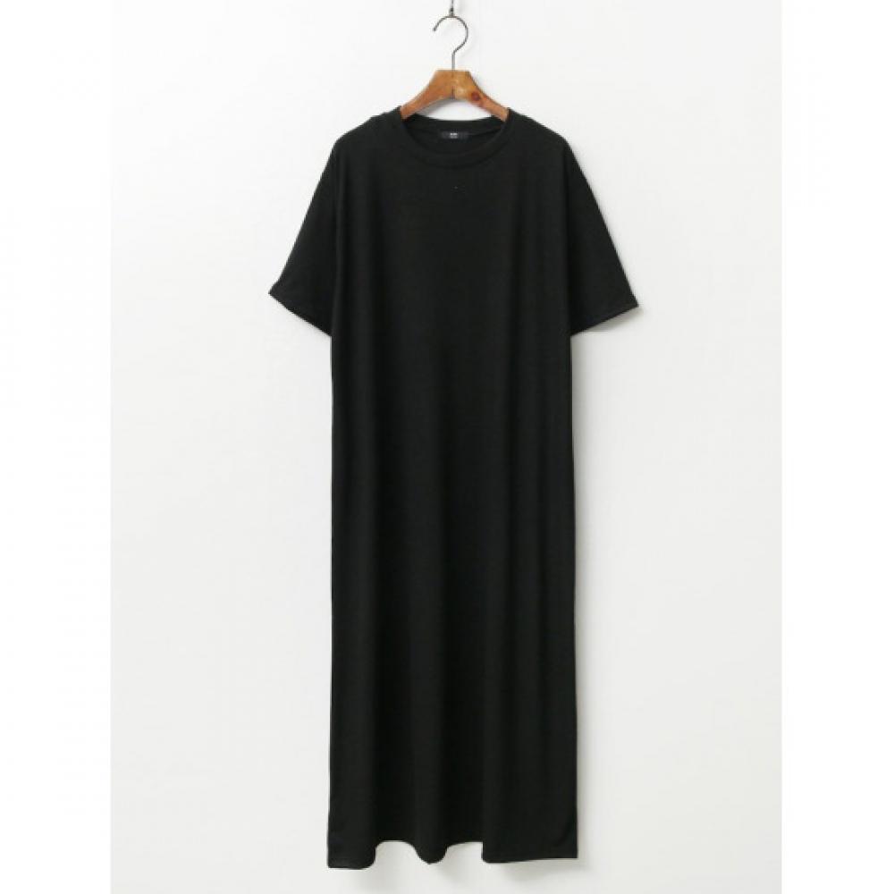 SHop Women S H Line Round Neck SHort Sleeve Long dreSS Ara Wdr 3159 Black