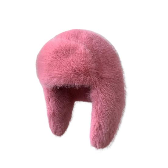 Klobouk Lei Feng Jednobarevný Imitace Liščí Kožešiny Lyžařský Klobouk Podzim Zima Dámský Teplý Klobouk Doplňky pro Outdoorové Aktivity