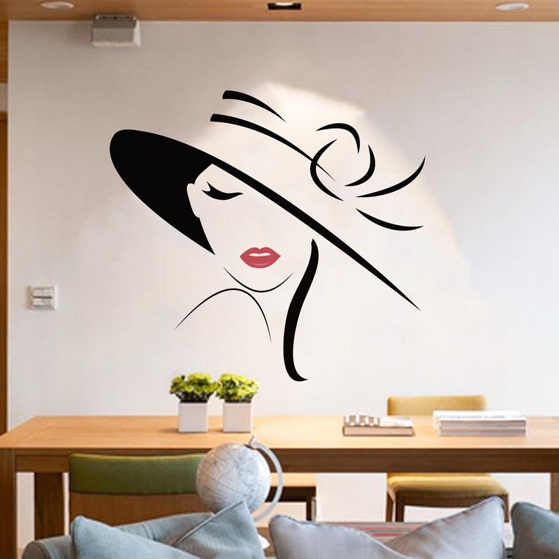 

Fashion Girl Liya Red Lips Girl Bedroom Wall Stickers 1