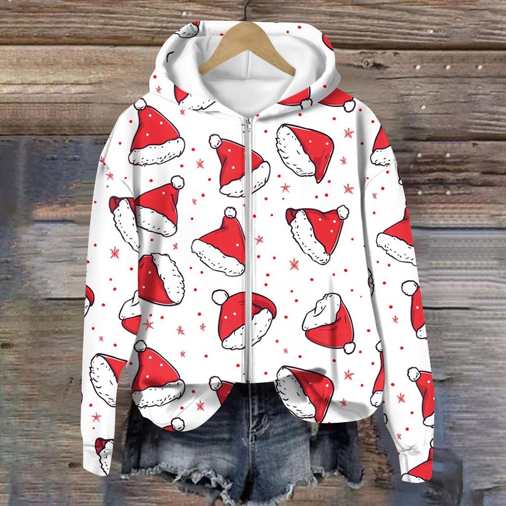Jackets For Women Long Sleeve  Zip Up  Print Outerwear Casual Jackets