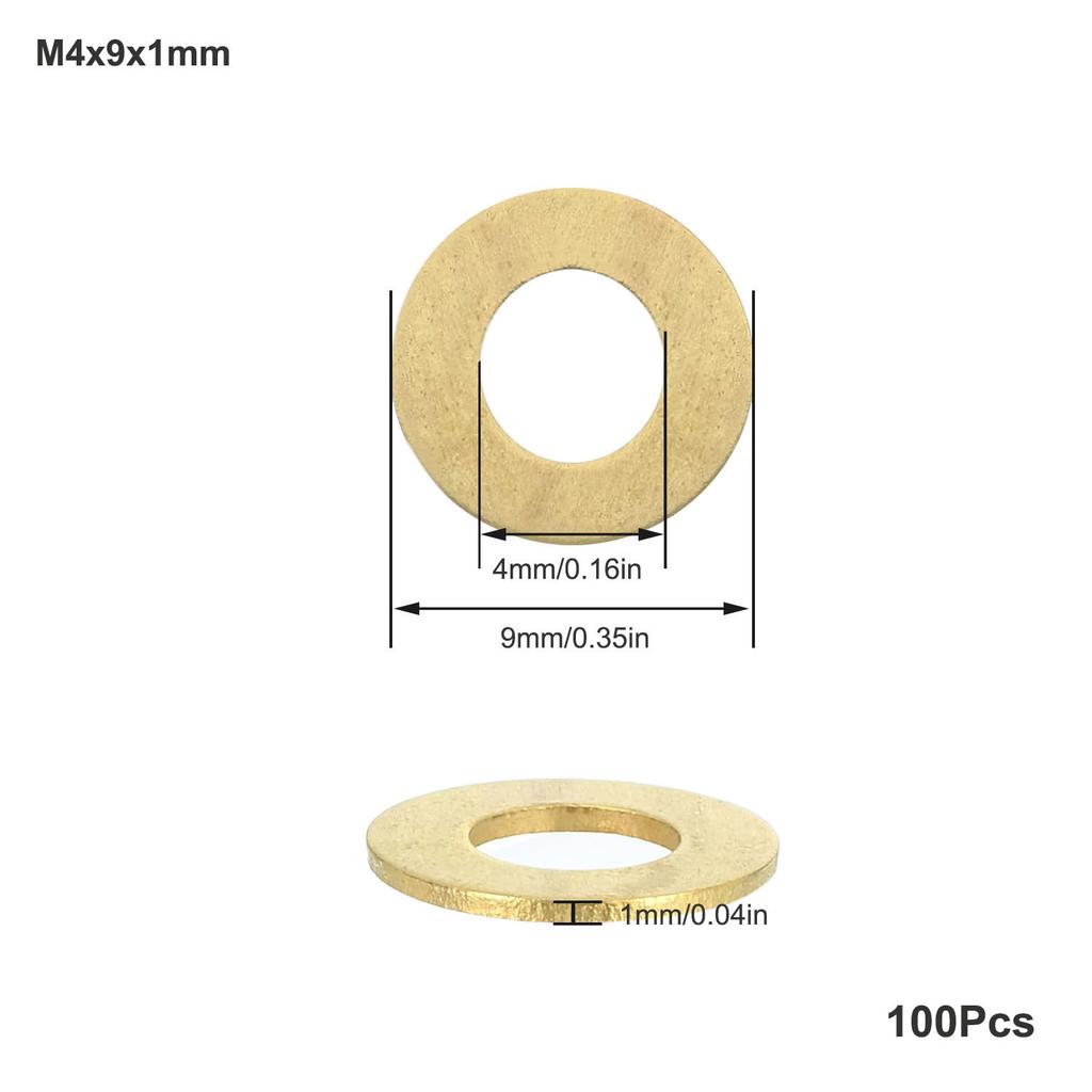 10-200Pcs Brass Flat Washer M2 M2.5 M3 M4 M5 M6 M8 M10 M12 M14 M16 M18 M20 Solids Brass Gasket Shim Coppers Metal Meson Pad Spacer
