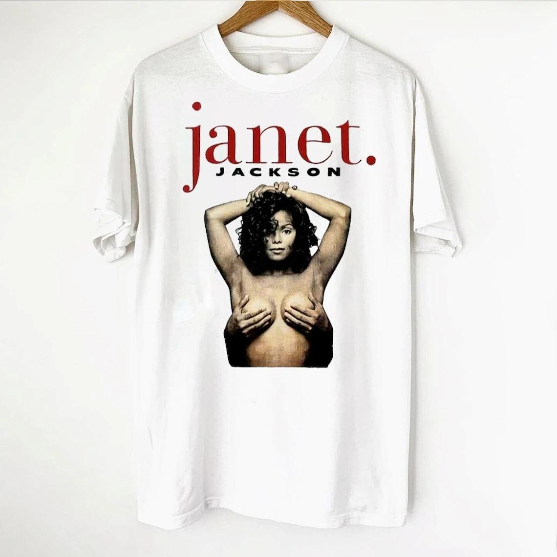Винтажная белая хлопковая футболка Janet Jackson Palau Sant Jordi Barcelona Tour TU040 M