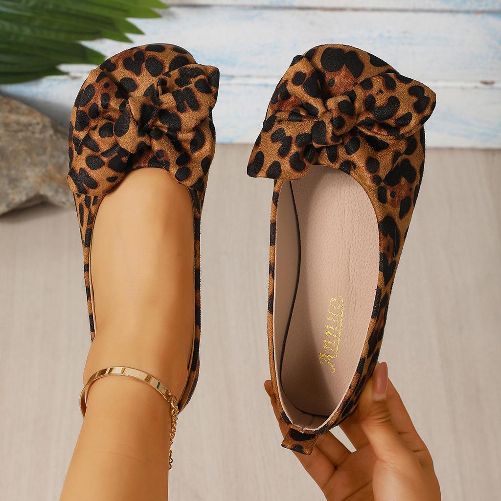 Foreign Trade Large Size Flat Bottom Comfortable Single Shoes Women's 2025 New Bow Solid Color Square Head Versatile Lazy Shoes