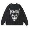 Schwergewicht 360g Gewaschener Vintage Berserk Anime Streetwear Baumwolle Pullover Hoodie Herren