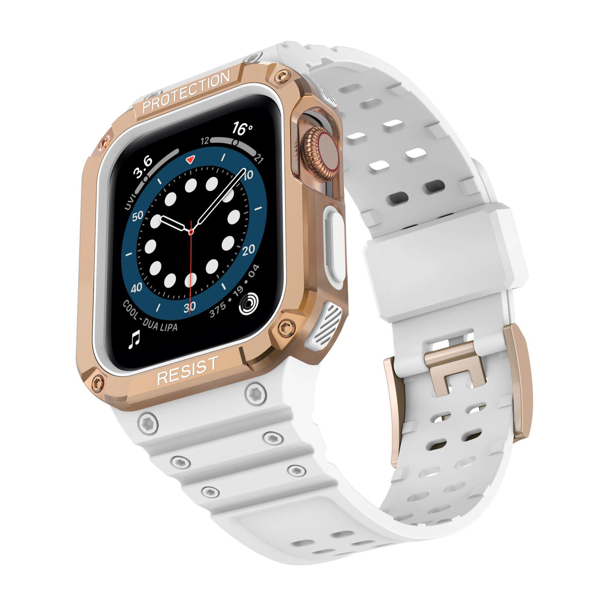 

Силиконовый ремешок и чехол из ТПУ+ПК, совместимые с Apple Watch для iWatchS9876543 38/40/41mm