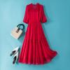 Lace-Up Waist Red Mulberry Silk Fairy Dress