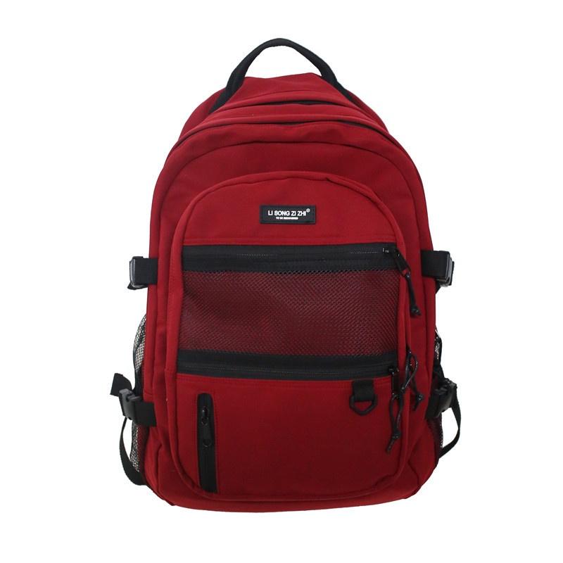 Trendy Retro Workwear Backpack Japanese Style Harajuku Ulzzang High School College Student Bag Unisex Bookbag Characters) красный