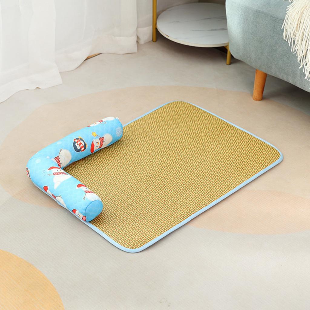 Summer Pet 5040 Cm - Breathable Natural for Dogs and Cats, Wicker Pet Bed Pad for Crate or Floor