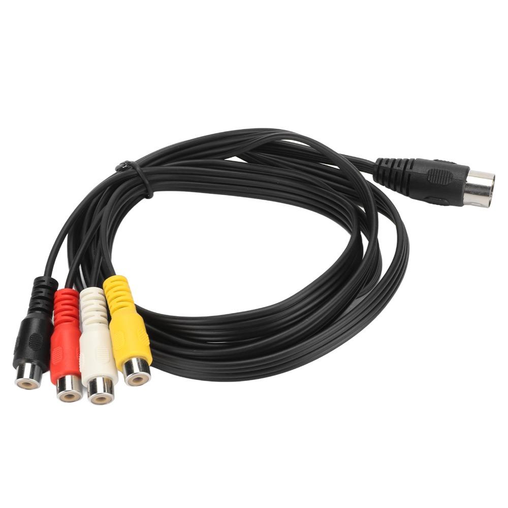 Plug and Play 5 Pin Male Din to 4RCA Female Cable 4.9ft Conversion Cord Audio Cable Connector  DVD