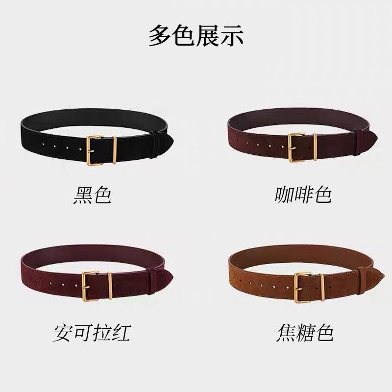 Velvet Matte Leather Women'S Belt Cowhide With Suit Coat Jacket Decoration Women'S Super Wide Premium Belt