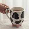 Ceramic Cartoon Cow Cup - Cute Animal Design for Milk, Coffee, or Water - Perfect Festival Gift
