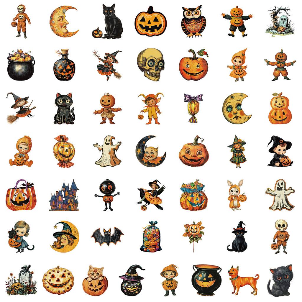 50PCS Nordic Style Halloween Graffiti Stickers - Waterproof Decor for Water Cup, Phone, Computer & Skateboard AnimeWorlds Store
