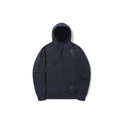Li Ning X Jackie Chan Współpraca Seria Kung Fu Jednokolorowa Bluza z Kapturem Pulower Męska bluza Węglowo-Czarna AWDT673-2