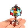 1:12 Dollhouse Mini Desk Lamp LED Lamp Colored Shade Reading Lamp Doll Decor Toy