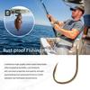 100Pcs/Box Metal Fishhook Number 3 To 12 Heavy Duty Barbed Fishing Hook Freshwater Saltwater Bass Trout Walleye Fishing Accessories