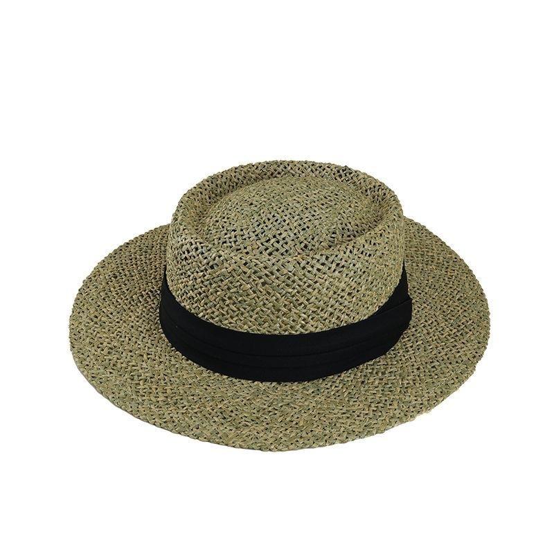 Imitation salty grass concave hat summer hand-woven holiday straw hat women's new beach seaside scenic spot sun protection visor