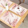 4pcs Placemats Set, Cherry Blossom Theme Tablecloth and Placemats, Perfect for Dining Tables, Coffee Tables, Home Decor, Kitchen, Restaurant Party