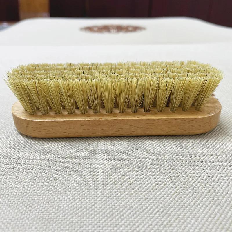 Horsehair Leather Textile Cleaning Brush for Car Interior Furniture Apparel Bag Shine Polishing Brush Auto Home Wash Accessories