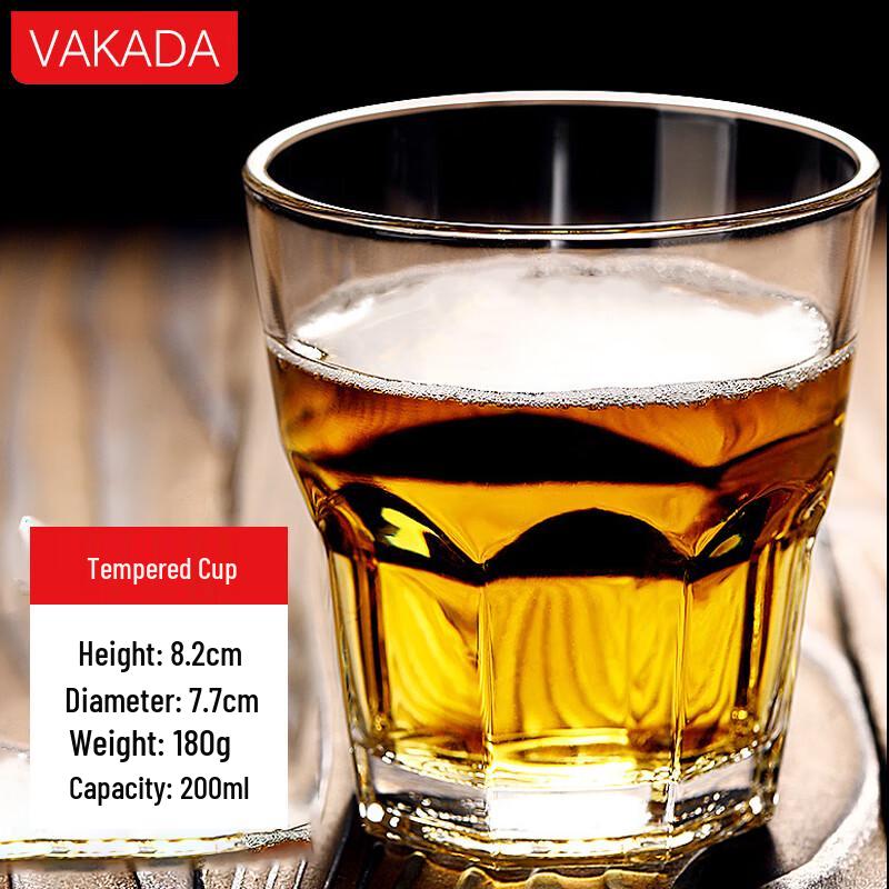 VAKADA Octagonal Glass Beverage Cup