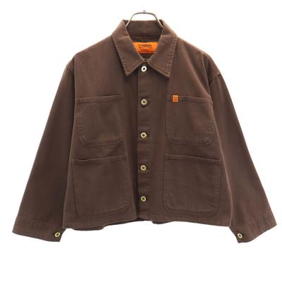 Work Jacket F Brown Coverall Women Used