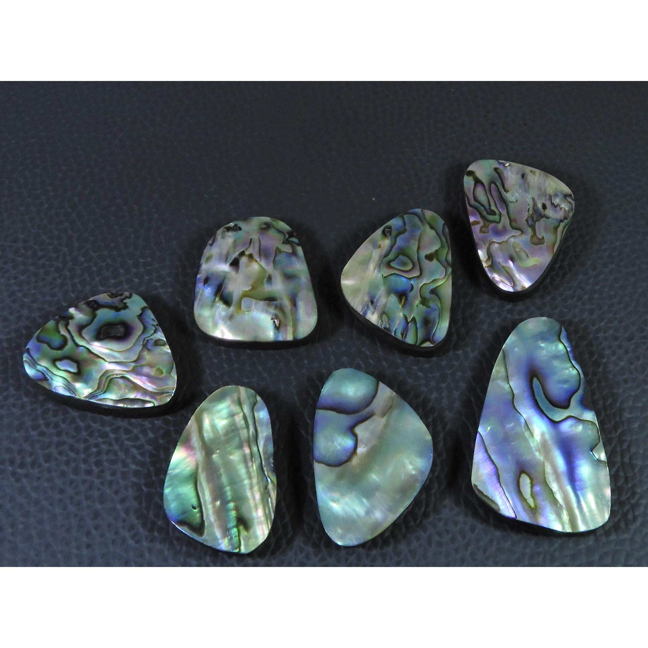 7Pcs Abalone Shell Fancy Cabochon Loose Natural Gemstone 218Cts. Lot 26-37MM C-1719